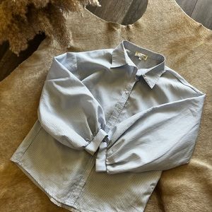 Balloon striped sleeve blouse